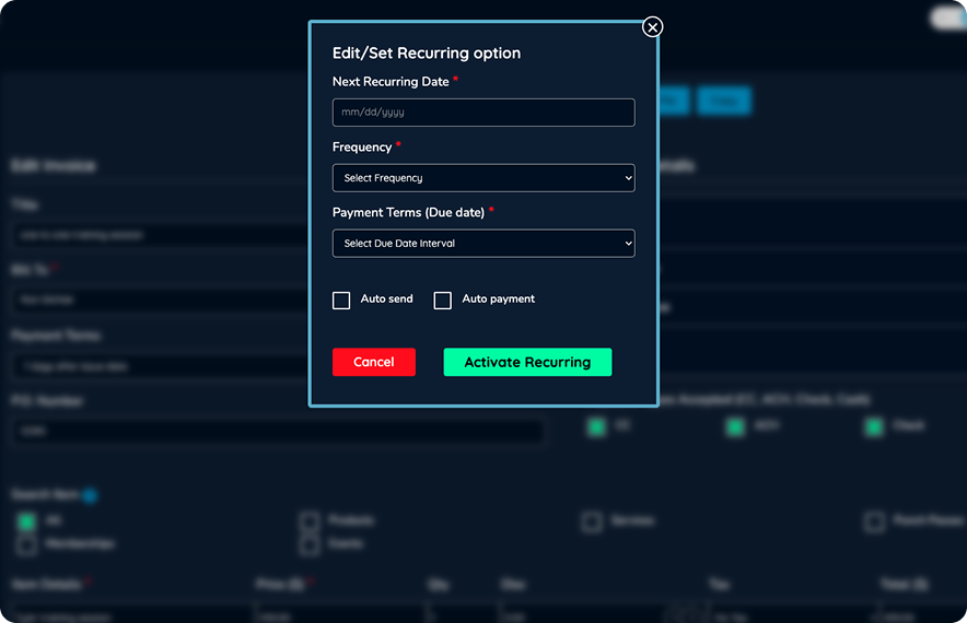 Business dashboard